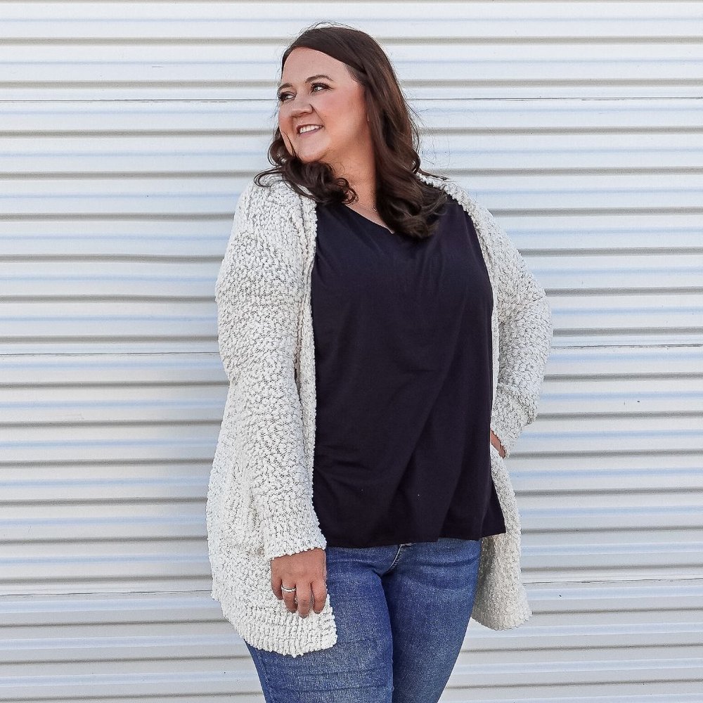 Ivory Popcorn Cardigan